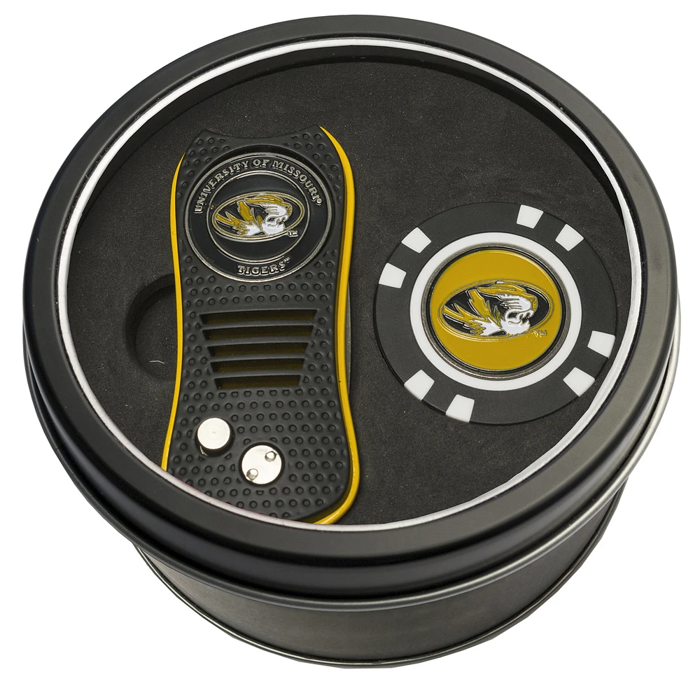 Missouri Tigers Divot Tool & Golf Chip Personalized Tin Gift Set