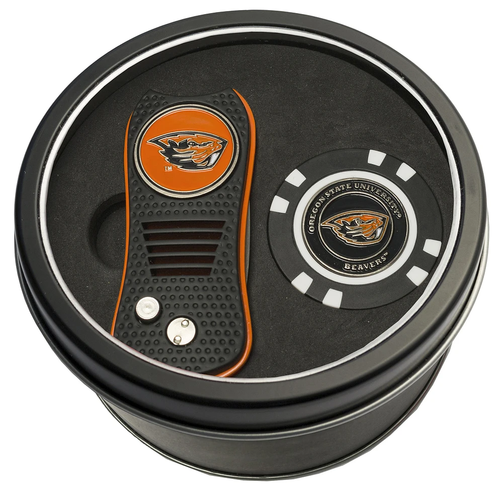 Oregon State Beavers Divot Tool & Golf Chip Personalized Tin Gift Set