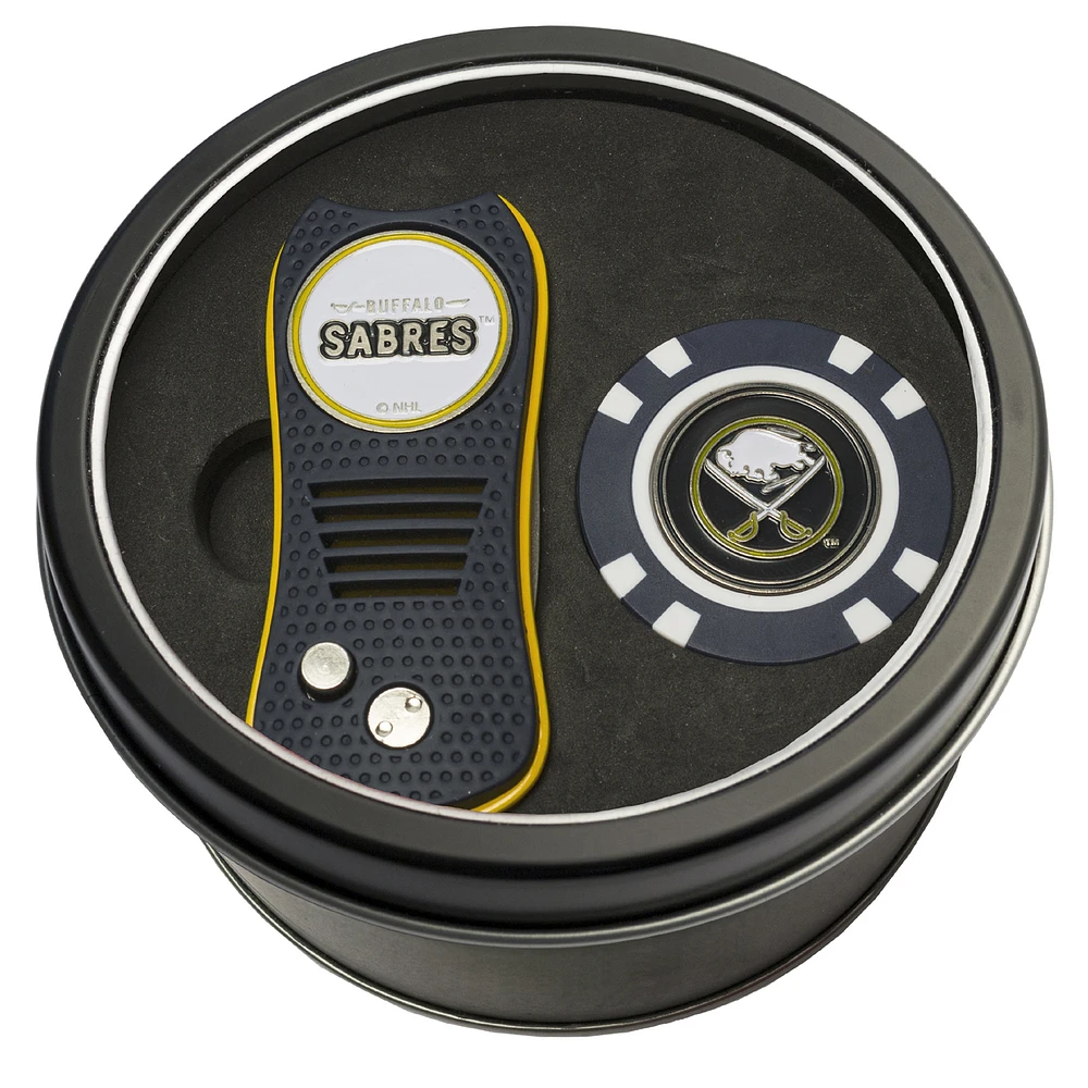 Buffalo Sabres Divot Tool & Golf Chip Personalized Tin Gift Set