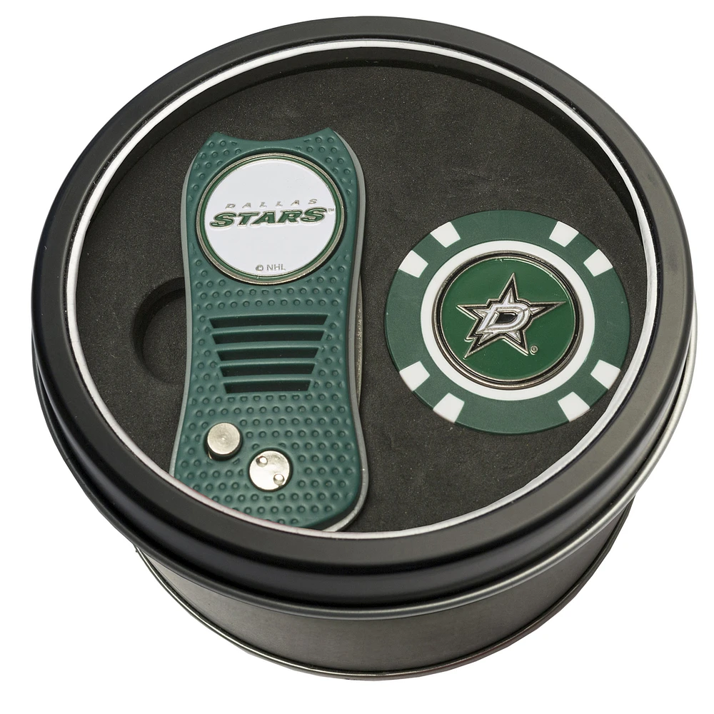 Dallas Stars Divot Tool & Golf Chip Personalized Tin Gift Set