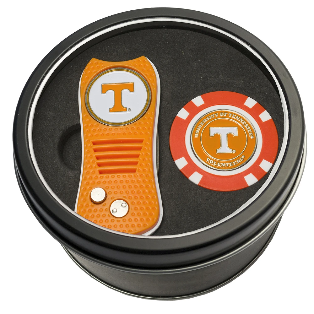 Tennessee Volunteers Divot Tool & Golf Chip Personalized Tin Gift Set