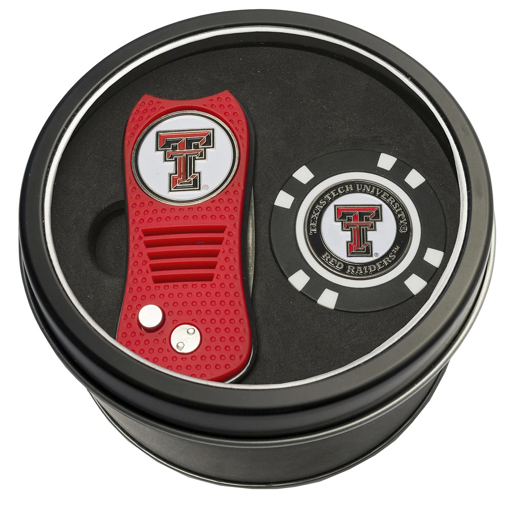 Texas Tech Red Raiders Divot Tool & Golf Chip Personalized Tin Gift Set