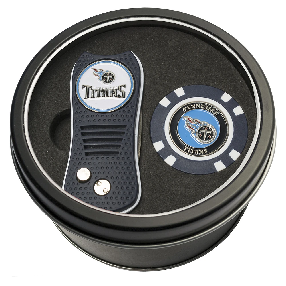 Tennessee Titans Divot Tool & Golf Chip Personalized Tin Gift Set