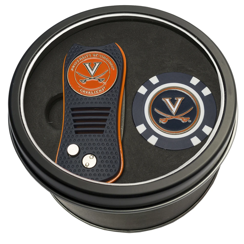 Virginia Cavaliers Divot Tool & Golf Chip Personalized Tin Gift Set