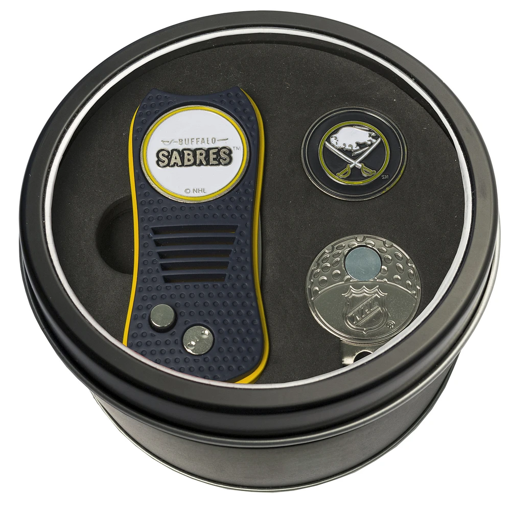 Buffalo Sabres Divot Tool Ball Marker & Cap Clip Personalized Tin Gift Set
