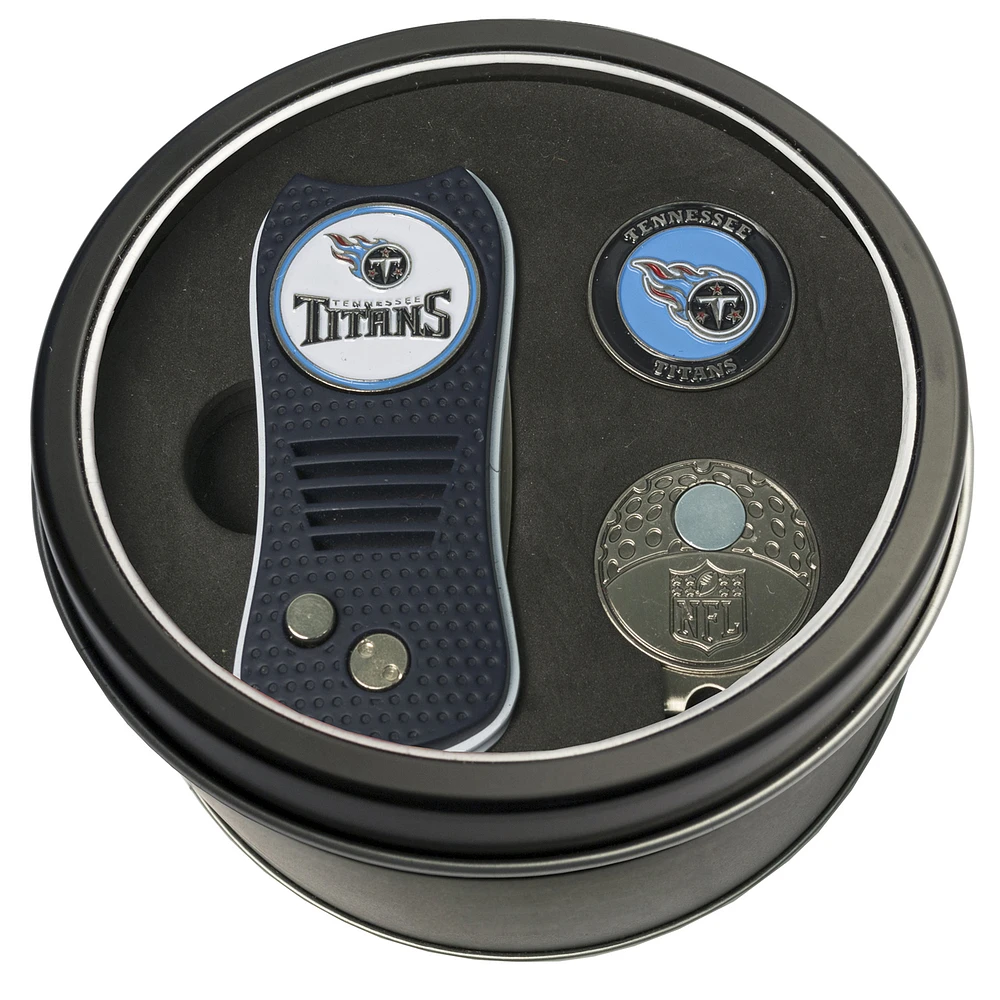 Tennessee Titans Divot Tool Ball Marker & Cap Clip Personalized Tin Gift Set