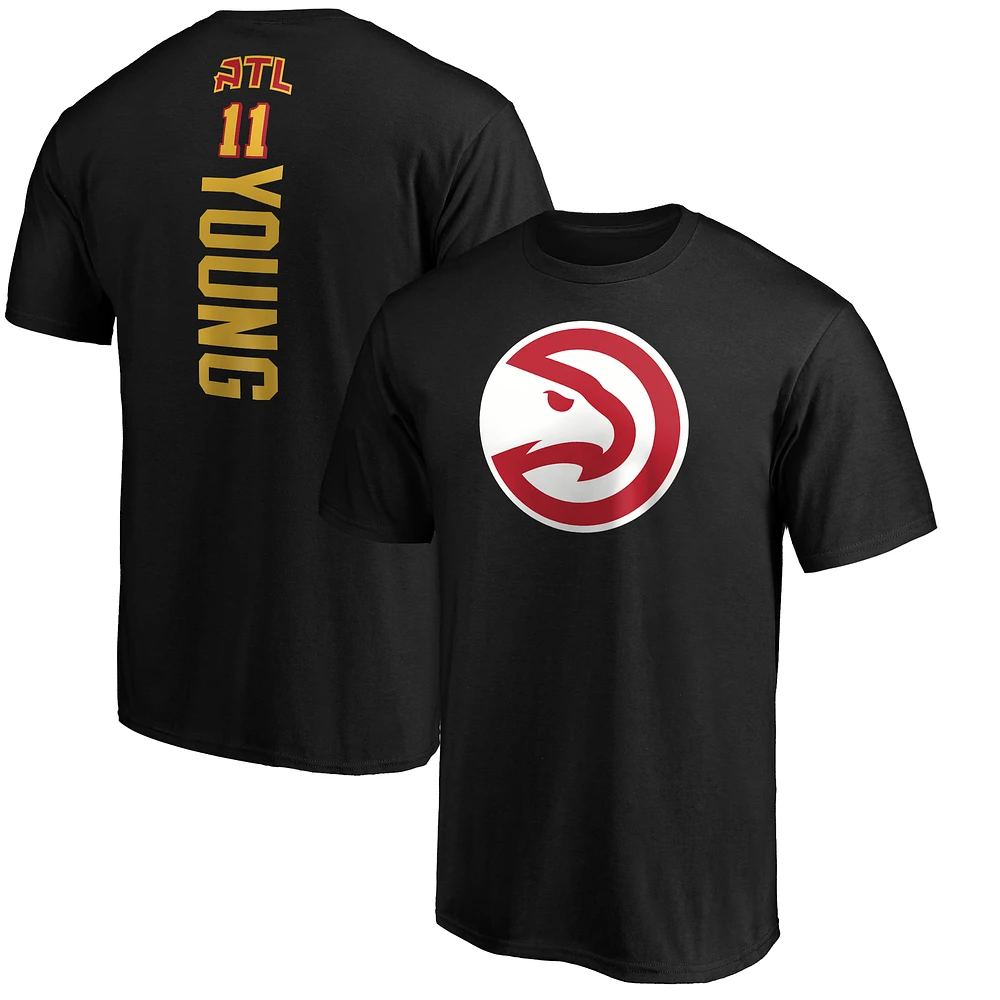 Men's Trae Young Black Atlanta Hawks Team Playmaker Name & Number T-Shirt