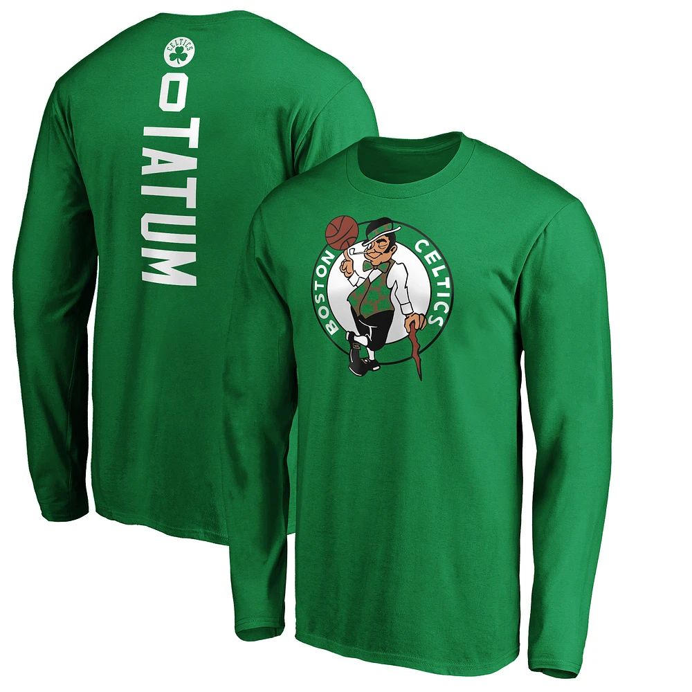 Men's Jayson Tatum Kelly Green Boston Celtics Playmaker Name & Number Long Sleeve T-Shirt
