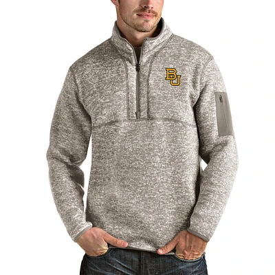 Men's Antigua Oatmeal Baylor Bears Fortune Half-Zip Pullover Jacket