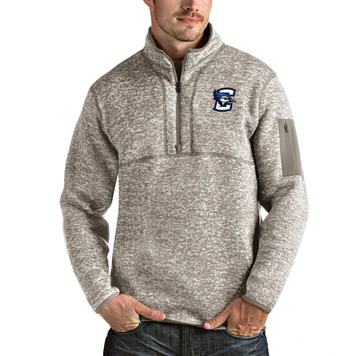 Men's Antigua Oatmeal Creighton Bluejays Fortune Half-Zip Pullover Jacket