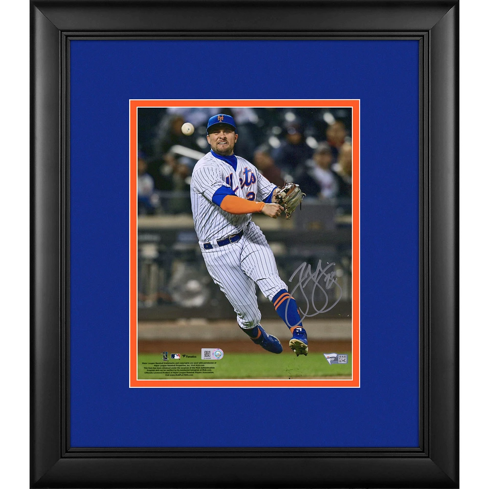 J.D. Davis New York Mets Framed Autographed 8" x 10" Throwing Photograph