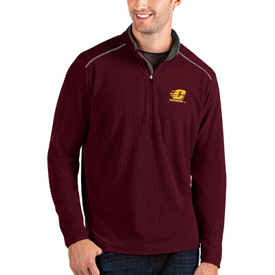 Men's Antigua Maroon/Charcoal Cent. Michigan Chippewas Glacier Quarter-Zip Pullover Jacket