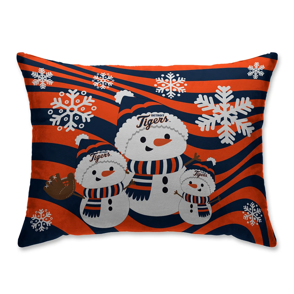 Detroit Tigers Holiday Snowman Bed Pillow