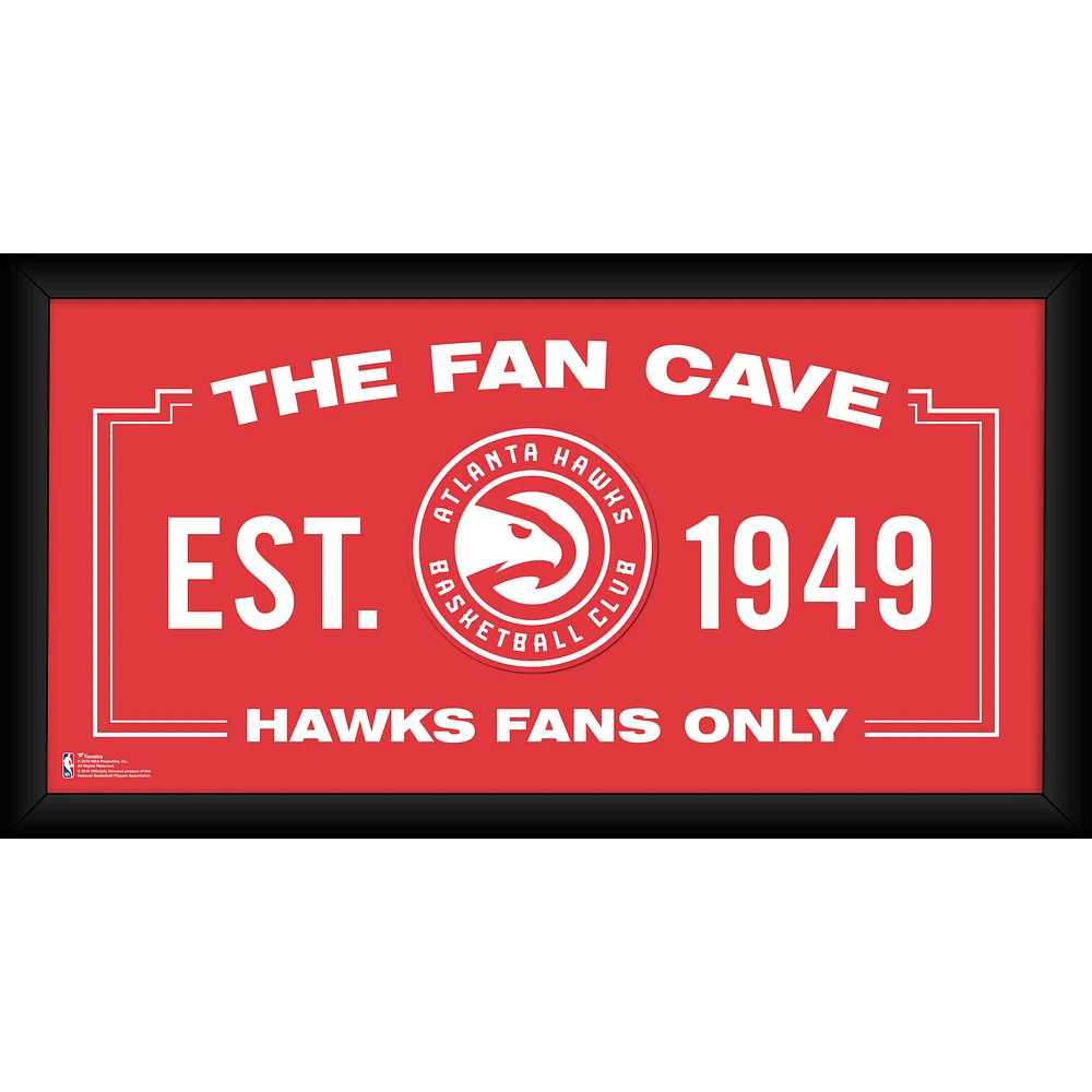 Atlanta Hawks Framed 10" x 20" Fan Cave Collage