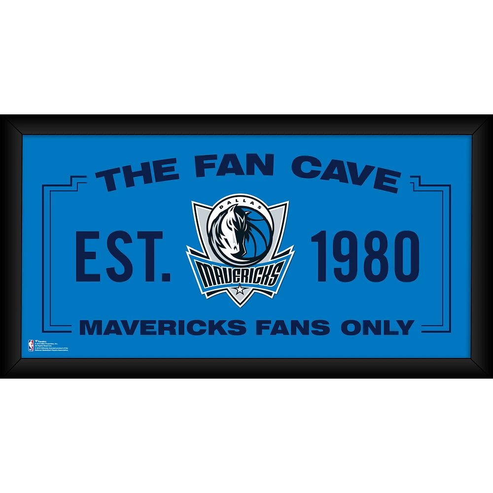 Dallas Mavericks Framed 10" x 20" Fan Cave Collage