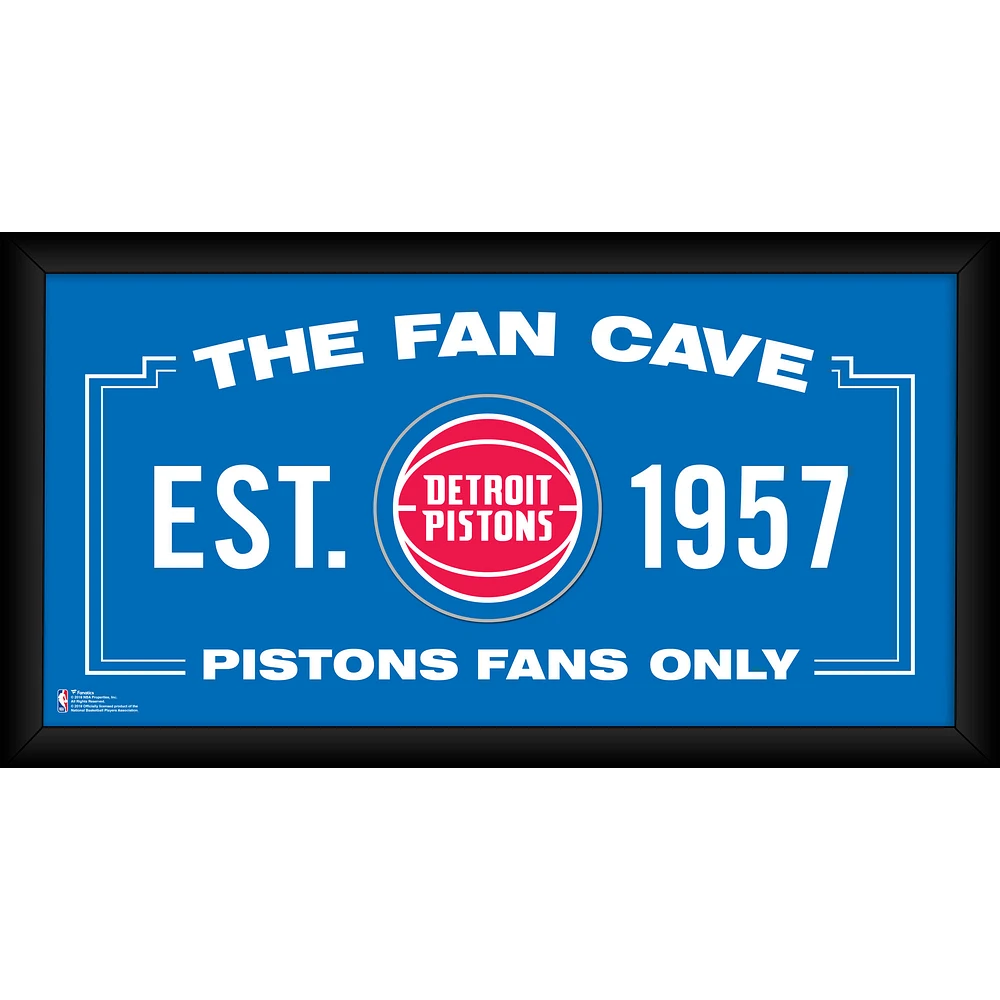 Detroit Pistons Framed 10" x 20" Fan Cave Collage