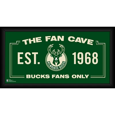 Milwaukee Bucks Framed 10" x 20" Fan Cave Collage