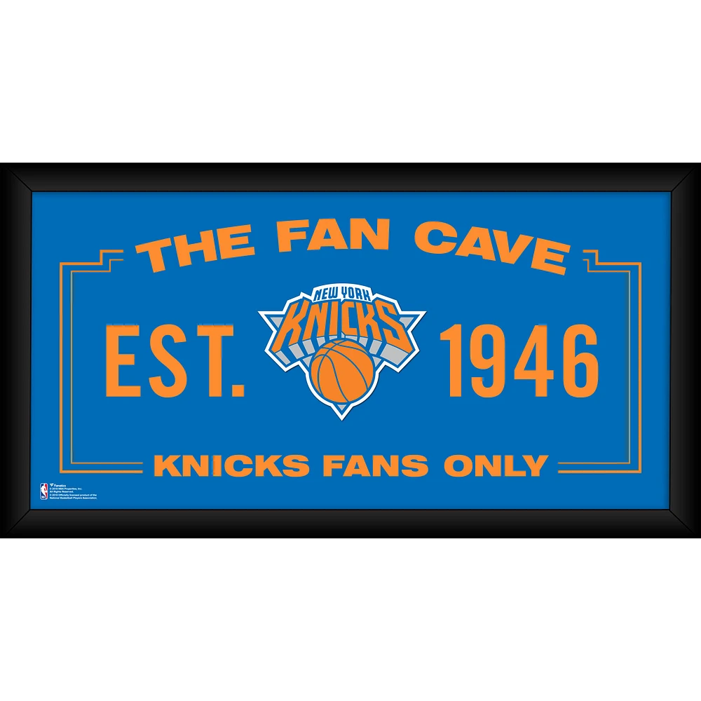 New York Knicks Framed 10" x 20" Fan Cave Collage