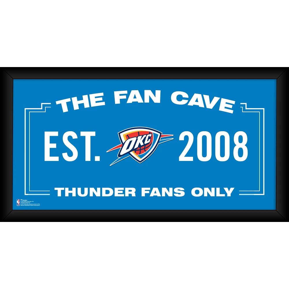 Oklahoma City Thunder Framed 10" x 20" Fan Cave Collage