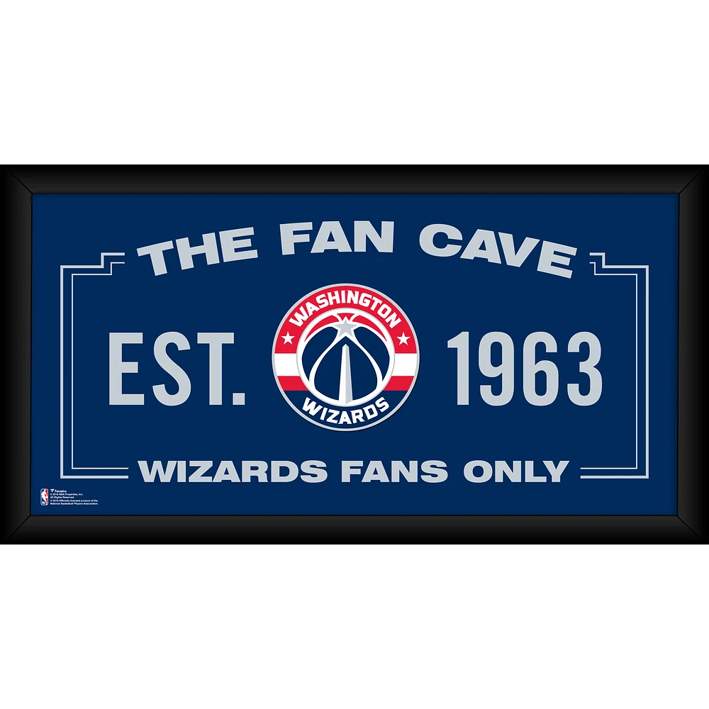 Washington Wizard Framed 10" x 20" Fan Cave Collage