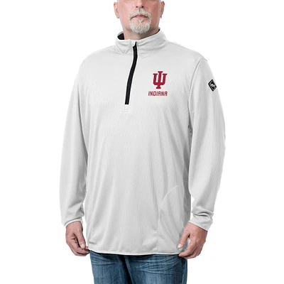 Men's Franchise Club White Indiana Hoosiers Flow Thermatec Quarter-Zip Pullover Jacket