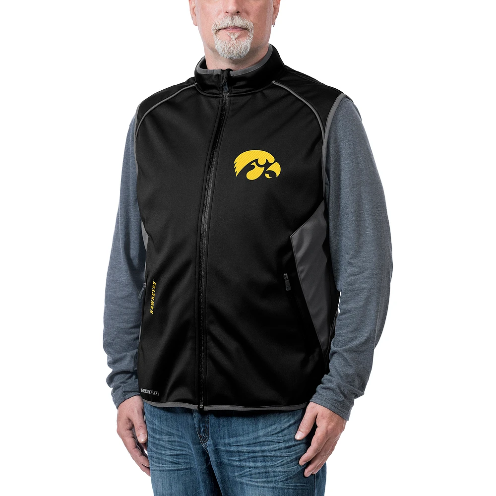 Men's Franchise Club Black Iowa Hawkeyes Stadium Softshell Vest