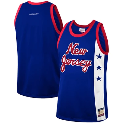 Men's Mitchell & Ness Blue New Jersey Nets Hardwood Classics Team Heritage Fashion Jersey