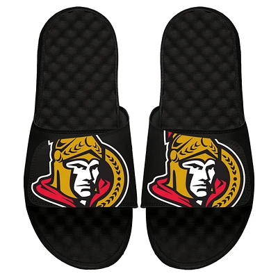 Men's ISlide Black Ottawa Senators Blown Up Logo Slide Sandals