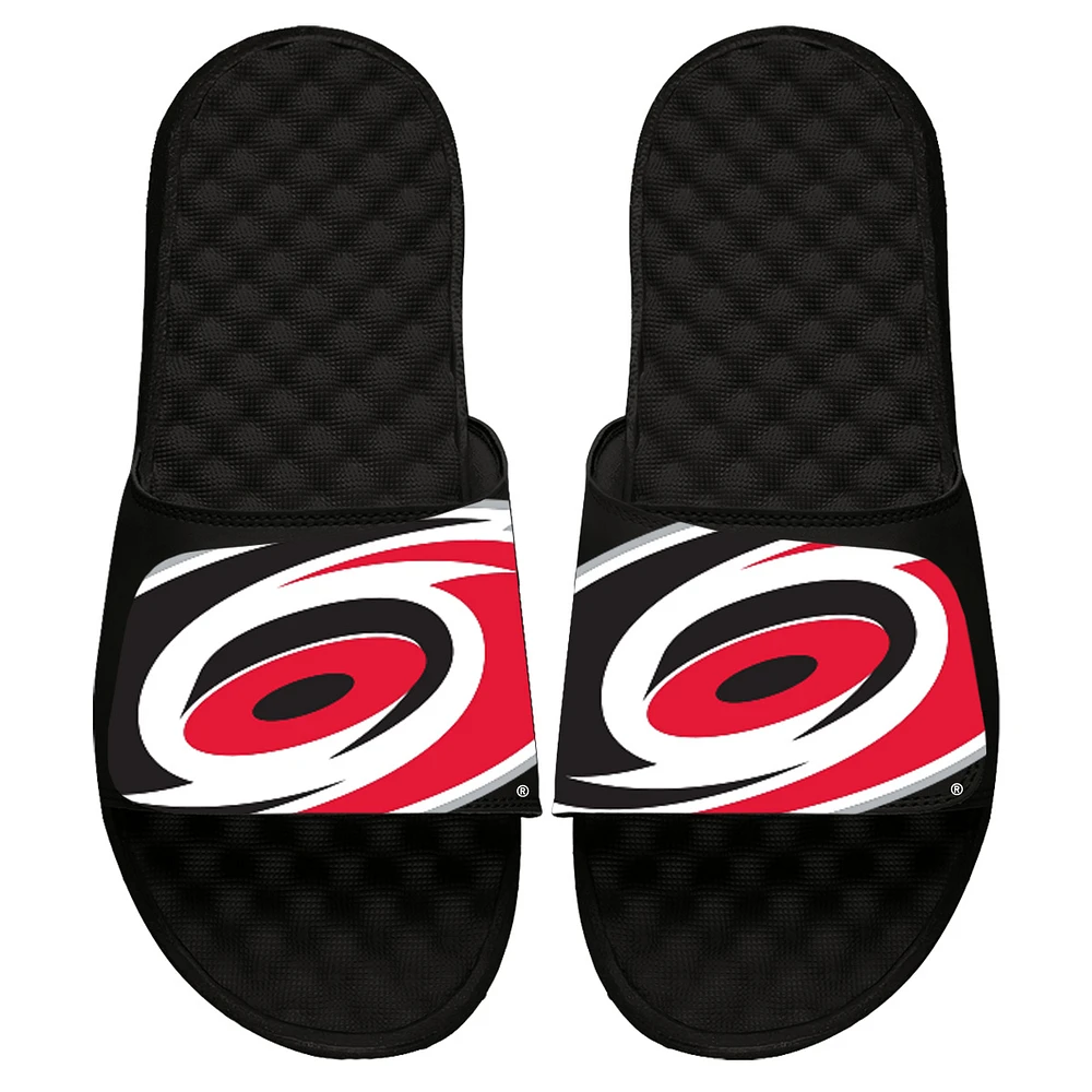 Youth ISlide Black Carolina Hurricanes Blown Up Logo Slide Sandals