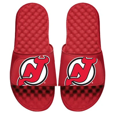 Youth ISlide Red New Jersey Devils Blown Up Logo Slide Sandals