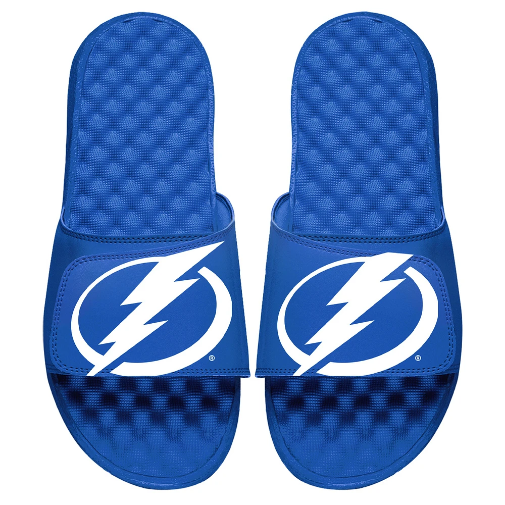 Youth ISlide Royal Tampa Bay Lightning Blown Up Logo Slide Sandals