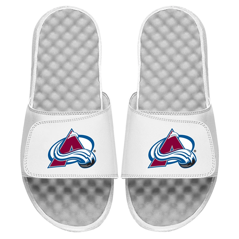 Men's ISlide White Colorado Avalanche Primary Logo Slide Sandals
