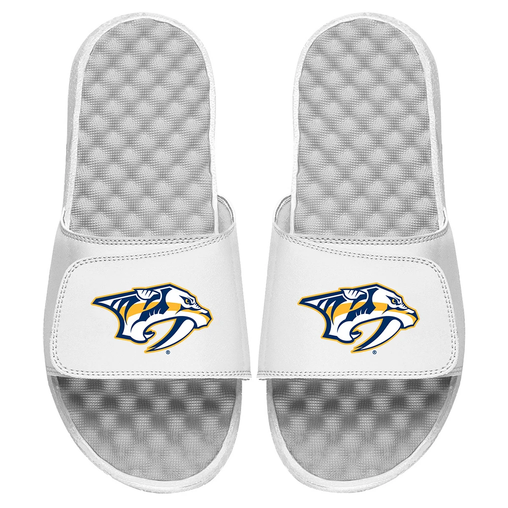 Men's ISlide White Nashville Predators Primary Logo Slide Sandals