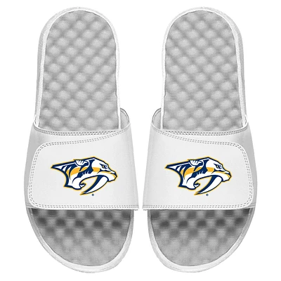 Men's ISlide White Nashville Predators Primary Logo Slide Sandals
