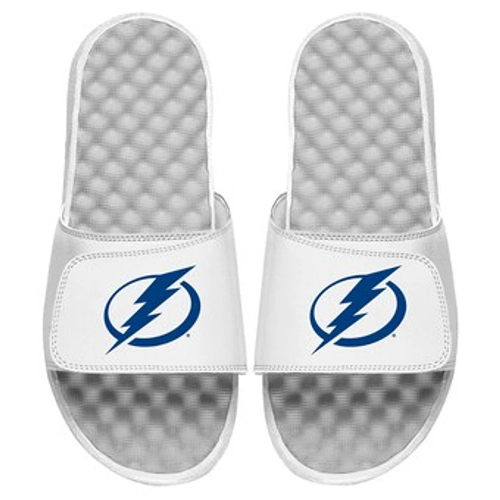 Men's ISlide White Tampa Bay Lightning Primary Logo Slide Sandals