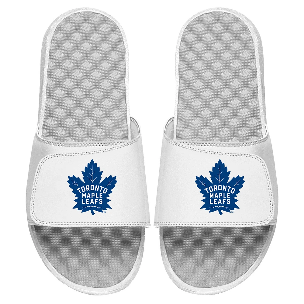 Men's ISlide White Toronto Maple Leafs Primary Logo Slide Sandals