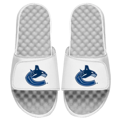 Men's ISlide White Vancouver Canucks Primary Logo Slide Sandals