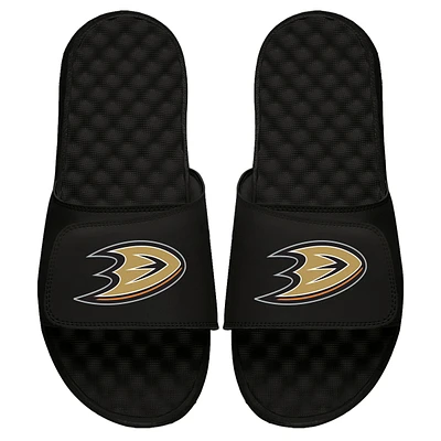 Youth ISlide Black Anaheim Ducks Primary Logo Slide Sandals