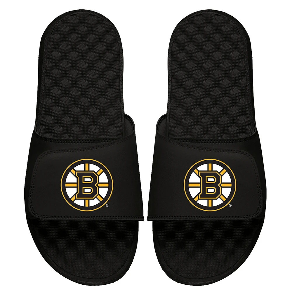 Youth ISlide Black Boston Bruins Primary Logo Slide Sandals