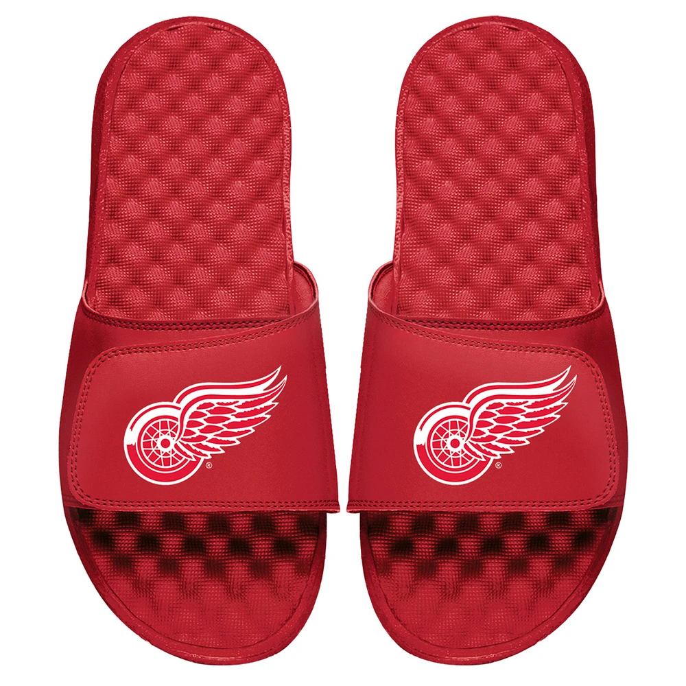 Youth ISlide Red Detroit Wings Primary Logo Slide Sandals