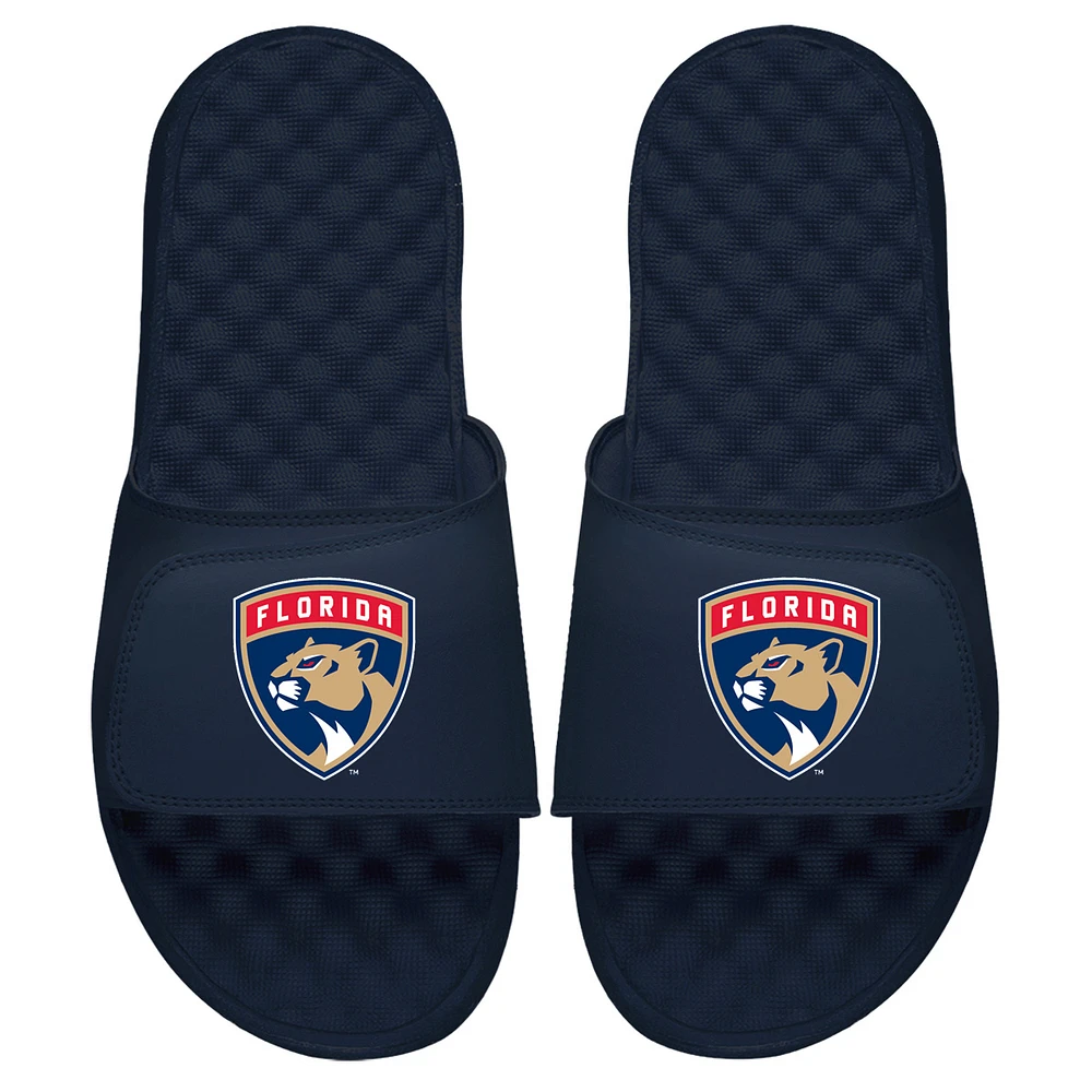 Youth ISlide Navy Florida Panthers Primary Logo Slide Sandals
