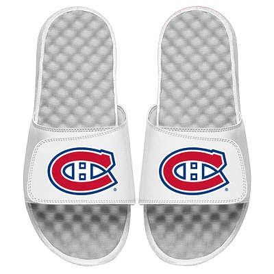 Youth ISlide White Montreal Canadiens Primary Logo Slide Sandals