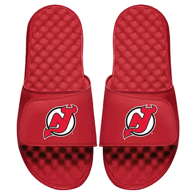 Youth ISlide Red New Jersey Devils Primary Logo Slide Sandals