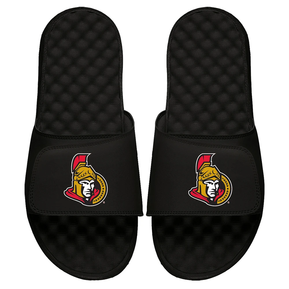 Youth ISlide Black Ottawa Senators Primary Logo Slide Sandals