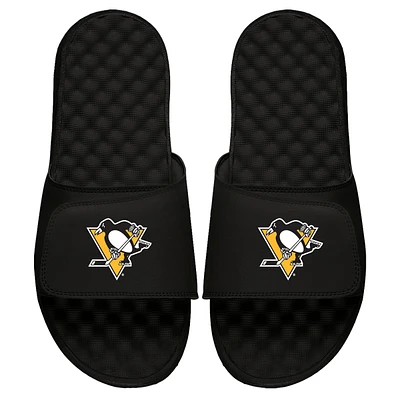 Youth ISlide Black Pittsburgh Penguins Primary Logo Slide Sandals