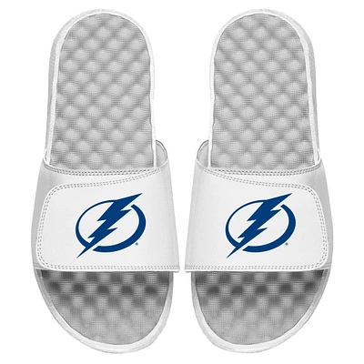 Youth ISlide White Tampa Bay Lightning Primary Logo Slide Sandals