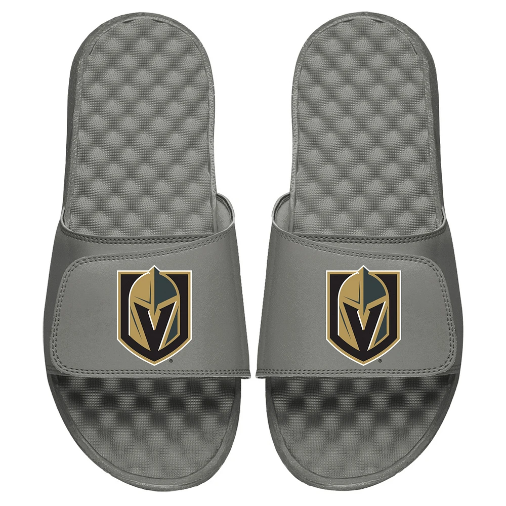 Youth ISlide Gray Vegas Golden Knights Primary Logo Slide Sandals