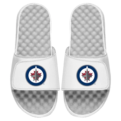 Youth ISlide White Winnipeg Jets Primary Logo Slide Sandals