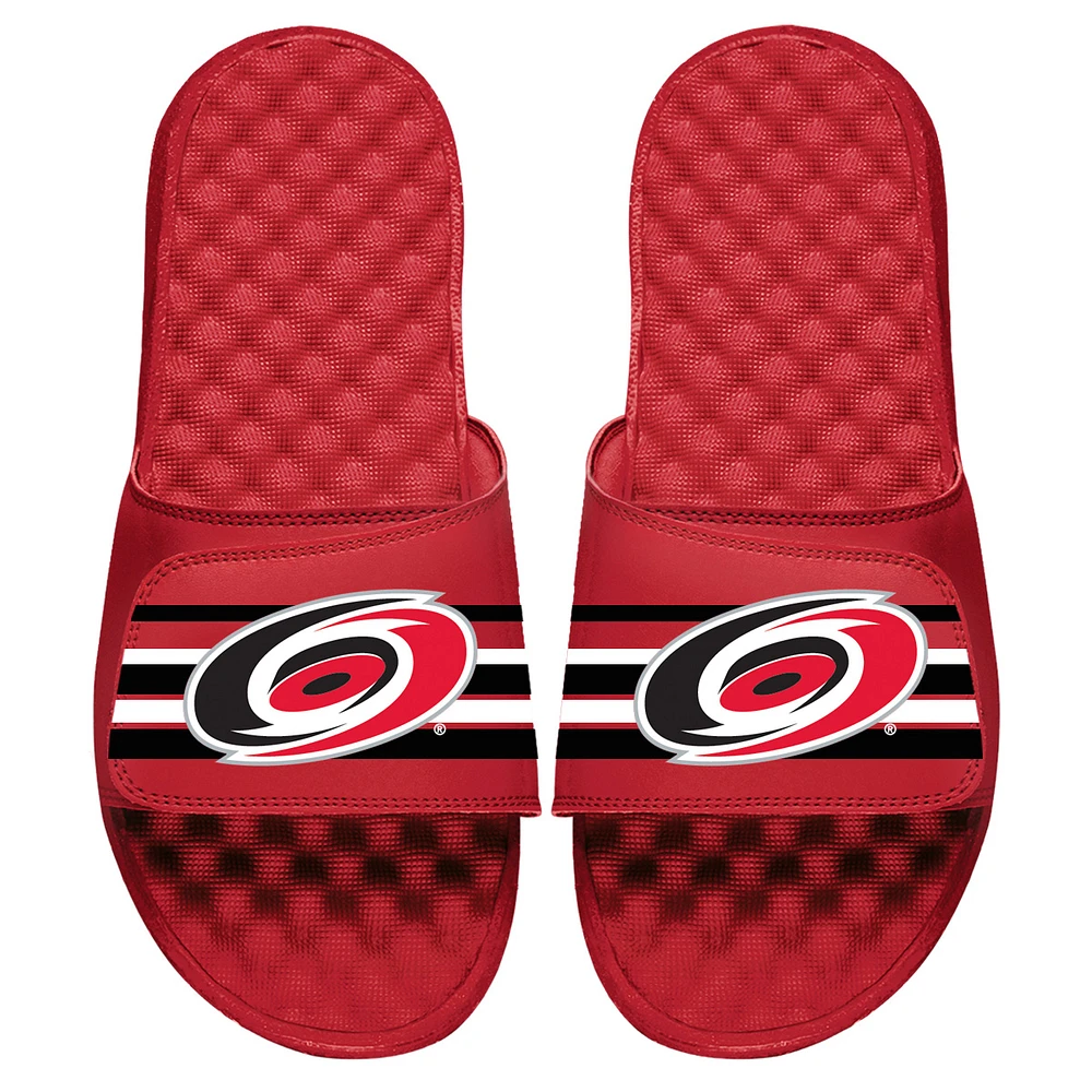 Youth ISlide Red Carolina Hurricanes Stripe Logo Slide Sandals