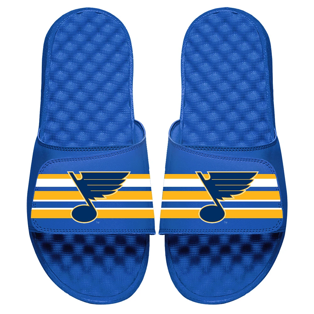 Youth ISlide Royal St. Louis Blues Stripe Logo Slide Sandals